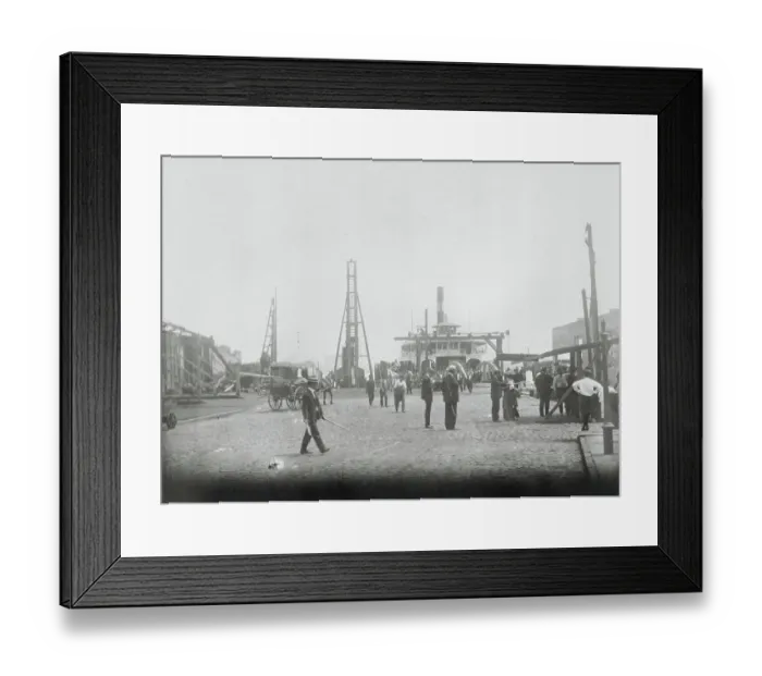 Framed Print : People Waiting in Line at Ferry Port Framed Print : People Waiting in Line at Ferry Port
