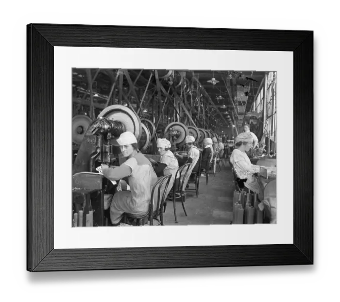 Framed Print : Women Working At International Fuse Co Framed Print : Women Working At International Fuse Co