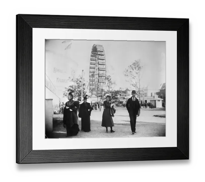 Framed Print : Chicago Columbian Exposition Visitors near Ferris Wheel Framed Print : Chicago Columbian Exposition Visitors near Ferris Wheel