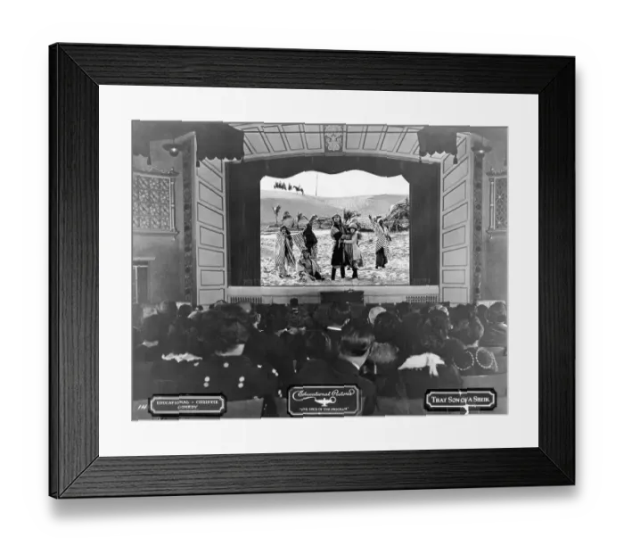 Framed Print : Audience Watching Silent Film Framed Print : Audience Watching Silent Film