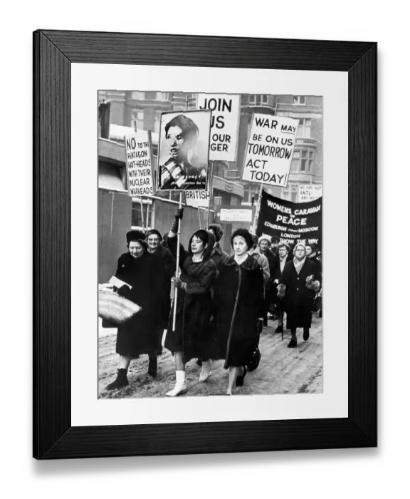 Framed Print : Women March In Anti Bomb Demonstration Framed Print : Women March In Anti Bomb Demonstration