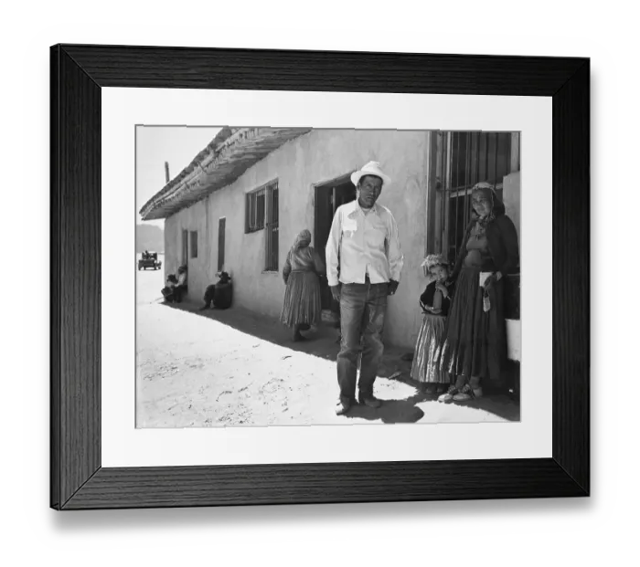 Framed Print : Navajo Family Outside Trading Post Framed Print : Navajo Family Outside Trading Post