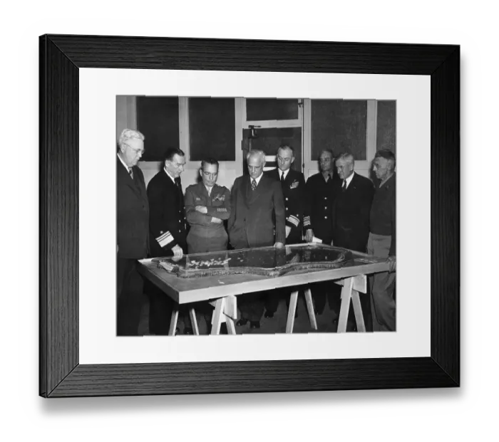 Framed Print : Officials Look At Bikini Lagoon Model Framed Print : Officials Look At Bikini Lagoon Model