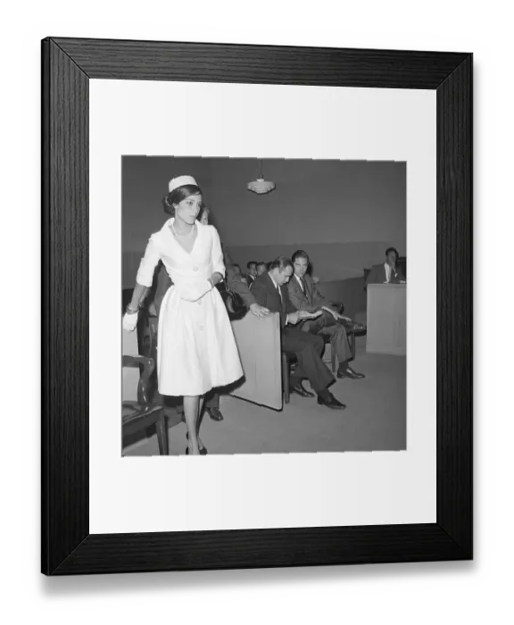 Framed Print : A.Kashfi Enters Court And Brando Ignores Framed Print : A.Kashfi Enters Court And Brando Ignores