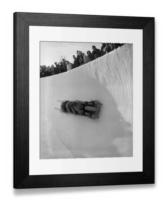 Framed Print : Bobsled Race in St Moritz