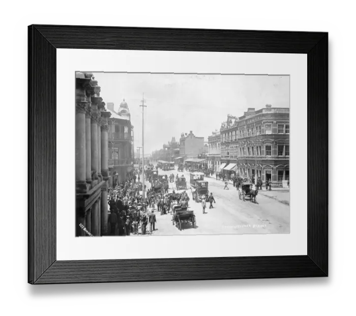 Framed Print : View of a Busy Street Framed Print : View of a Busy Street