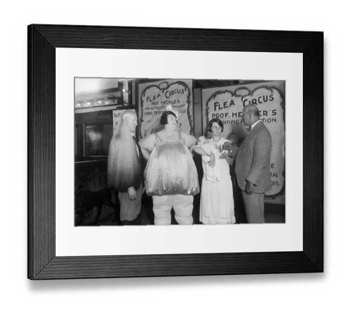 Framed Print : Albino With Fat Lady, Freak Show Framed Print : Albino With Fat Lady, Freak Show