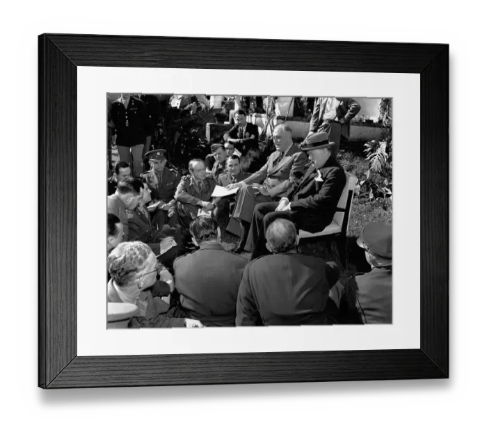 Framed Print : Roosevelt and Churchill at the Casablanca Conference Framed Print : Roosevelt and Churchill at the Casablanca Conference