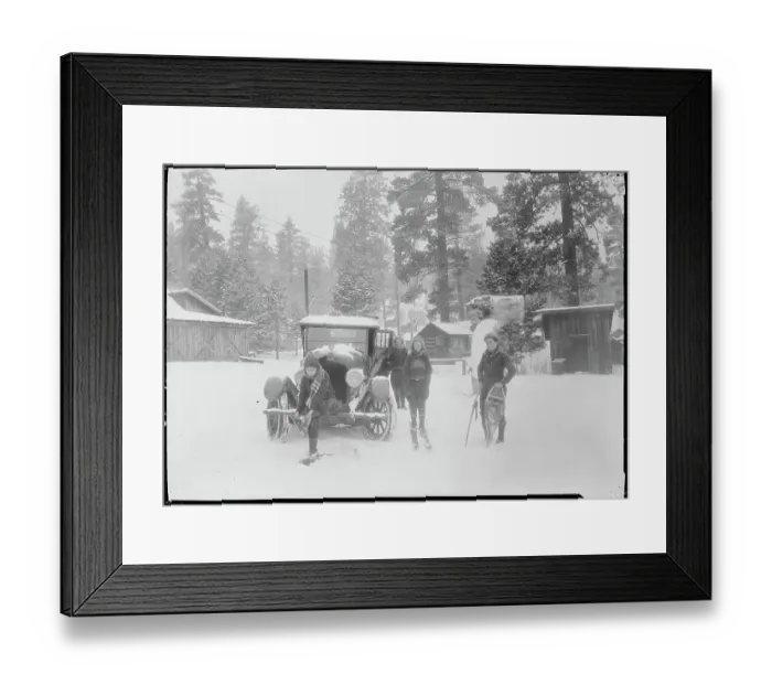 Framed Print : Kids Snowshoeing at Big Bear Lake Framed Print : Kids Snowshoeing at Big Bear Lake