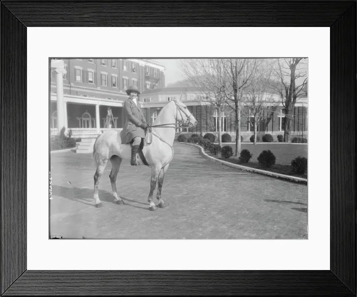 Framed Print : Mathilde McCormick Posing on Horseback Framed Print : Mathilde McCormick Posing on Horseback