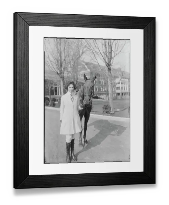 Framed Print : Beatrice Beck Standing with a Horse Framed Print : Beatrice Beck Standing with a Horse