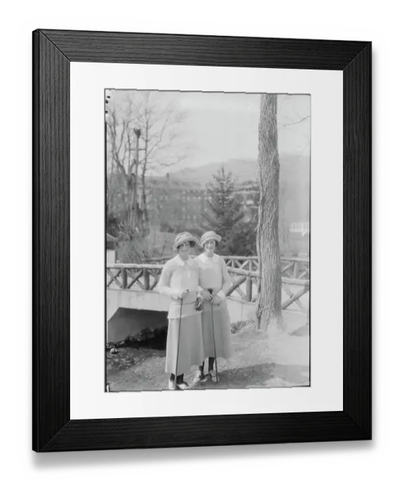 Framed Print : Sisters Holding Golf Clubs Framed Print : Sisters Holding Golf Clubs