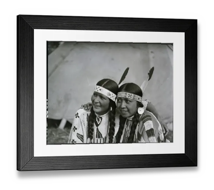 Framed Print : Two Native Am Women, Heads Together Framed Print : Two Native Am Women, Heads Together
