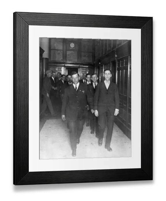 Framed Print : Leopold And Loeb Being Led To Court Framed Print : Leopold And Loeb Being Led To Court