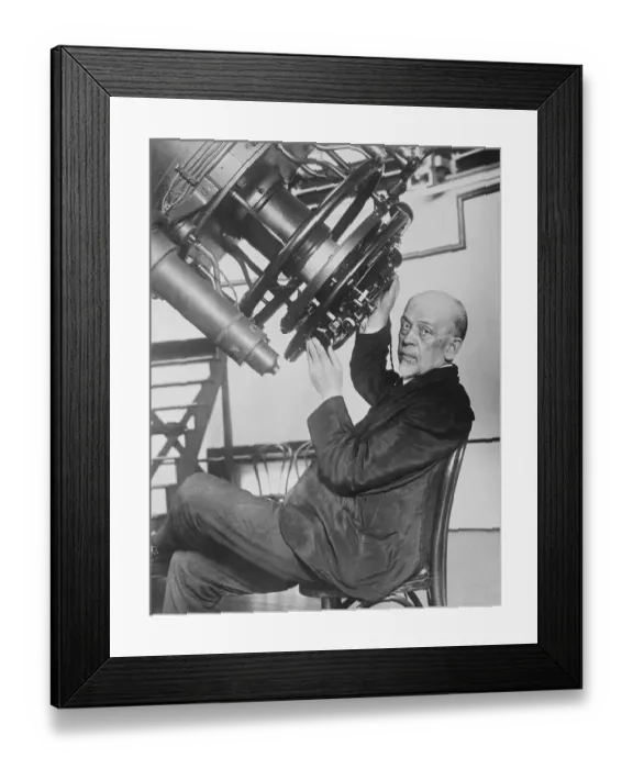 Framed Print : Professor Asaph Hall, Jr. Using Telescope