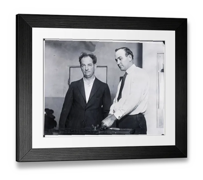 Framed Print : Police Officer Takes Kid McCoy's Prints Framed Print : Police Officer Takes Kid McCoy's Prints