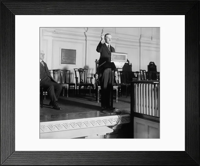Framed Print : President Coolidge Delivering His Speech Framed Print : President Coolidge Delivering His Speech