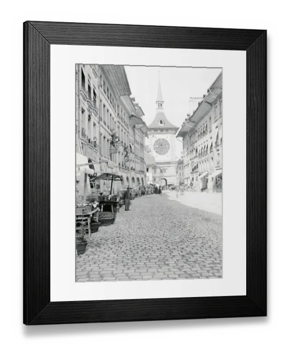 Framed Print : Busy Street in Bern Switzerland Framed Print : Busy Street in Bern Switzerland