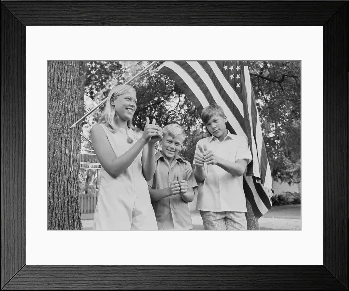 Framed Print : Buzz Aldrin's children give thumbs up Framed Print : Buzz Aldrin's children give thumbs up