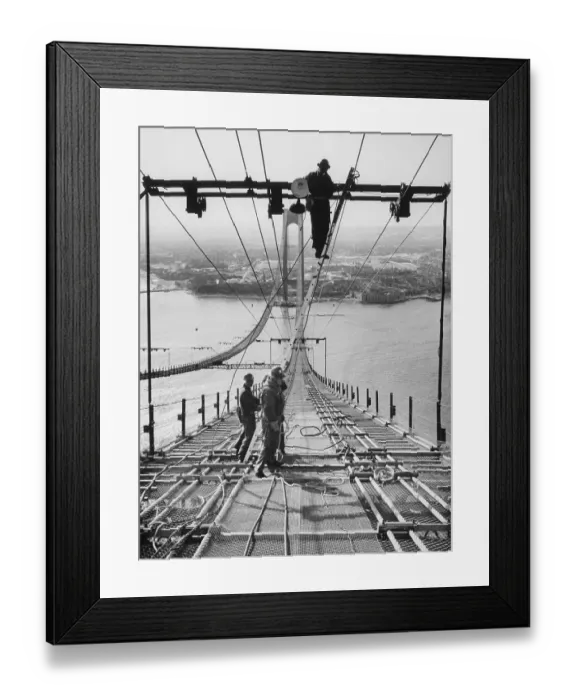 Framed Print : Building the Verrazano-Narrows Bridge