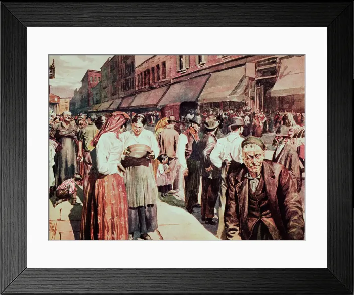 Framed Print : Crowded Street in Market Place Framed Print : Crowded Street in Market Place