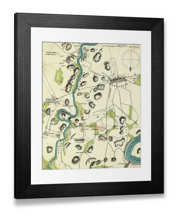Framed Print : Map of Battlefield at Antietam Framed Print : Map of Battlefield at Antietam