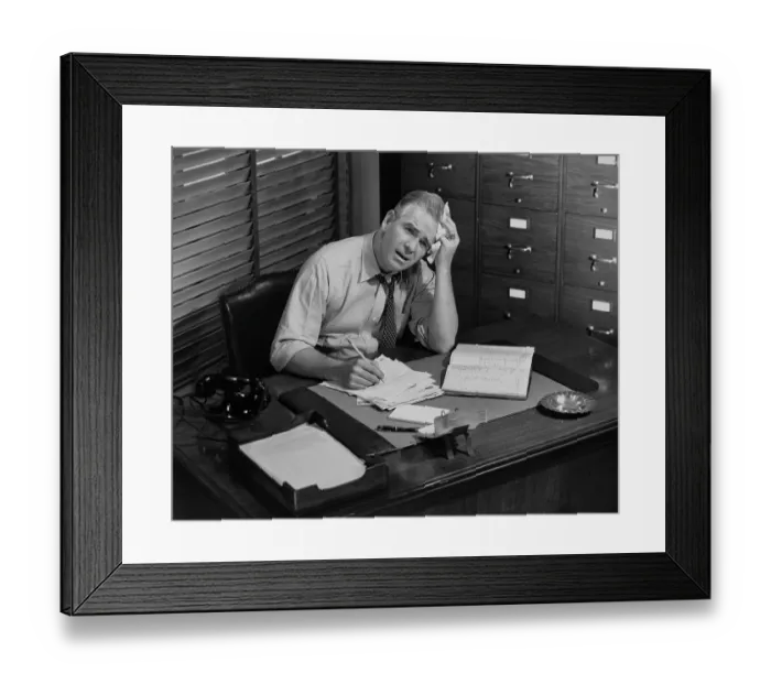 Framed Print : Financial Worries