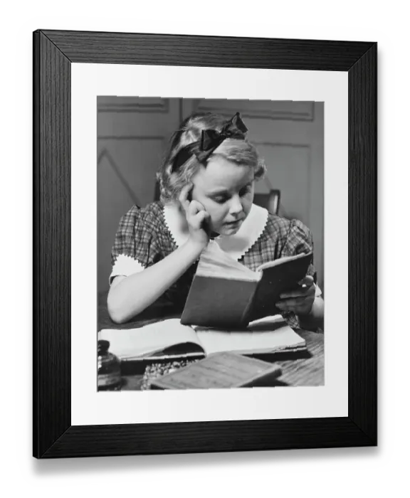 Framed Print : Book Learning