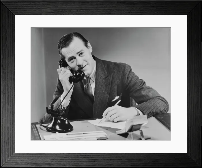 Framed Print : Office Phone Call