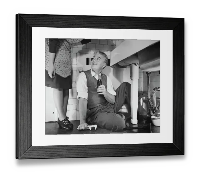 Framed Print : Plumbing Job Framed Print : Plumbing Job