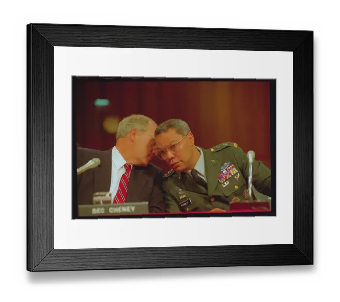 Framed Print : Dick Cheney and Colin Powell Framed Print : Dick Cheney and Colin Powell