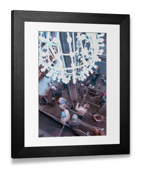 Framed Print : People Practicing Lowering of New Years Ball Framed Print : People Practicing Lowering of New Years Ball