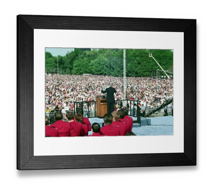 Framed Print : Billy Graham Greeting Crowd in Central Park Framed Print : Billy Graham Greeting Crowd in Central Park