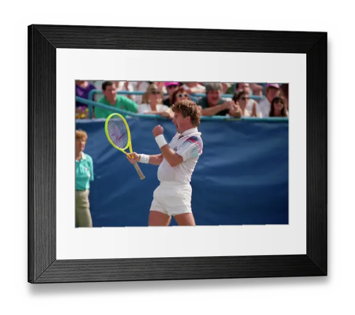 Framed Print : Jimmy Connors Wins a Point Framed Print : Jimmy Connors Wins a Point