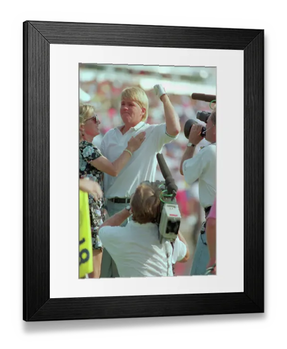 Framed Print : John Daly Celebrating Win with Fiance Framed Print : John Daly Celebrating Win with Fiance
