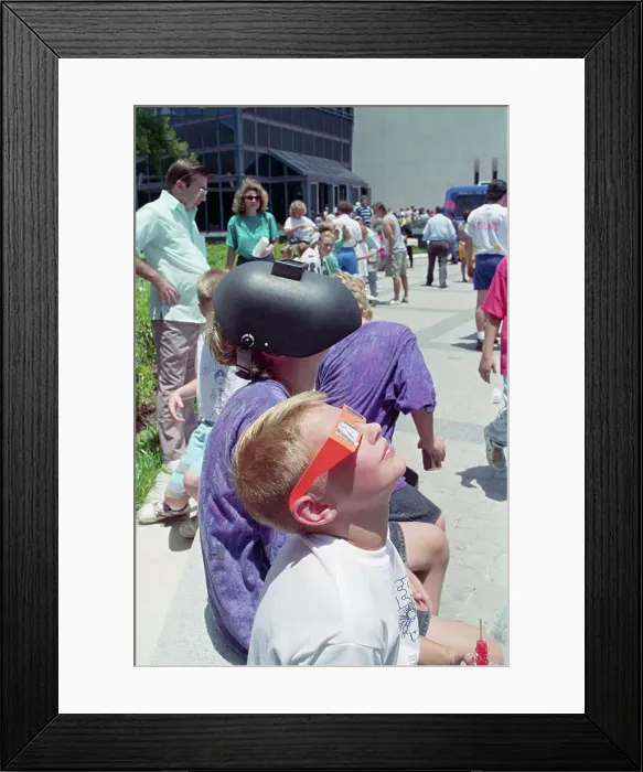 Framed Print : Boys Watching a Solar Eclipse Framed Print : Boys Watching a Solar Eclipse