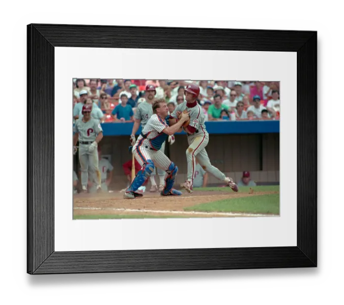 Framed Print : John Morris Out at the Plate Framed Print : John Morris Out at the Plate