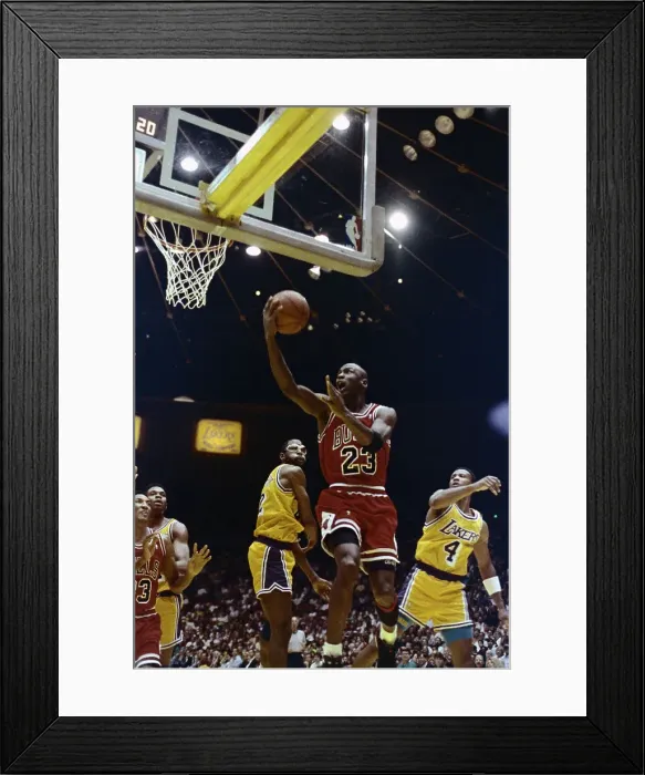 Framed Print : Michael Jordan in Action Against the Los Angeles Lakers