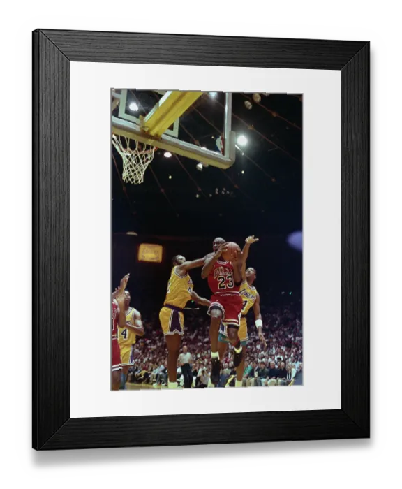 Framed Print : Michael Jordan in Action Against the Los Angeles Lakers Framed Print : Michael Jordan in Action Against the Los Angeles Lakers
