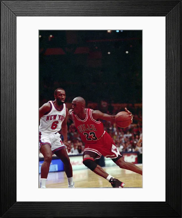 Framed Print : Michael Jordan Going Around New York Knicks Player Framed Print : Michael Jordan Going Around New York Knicks Player
