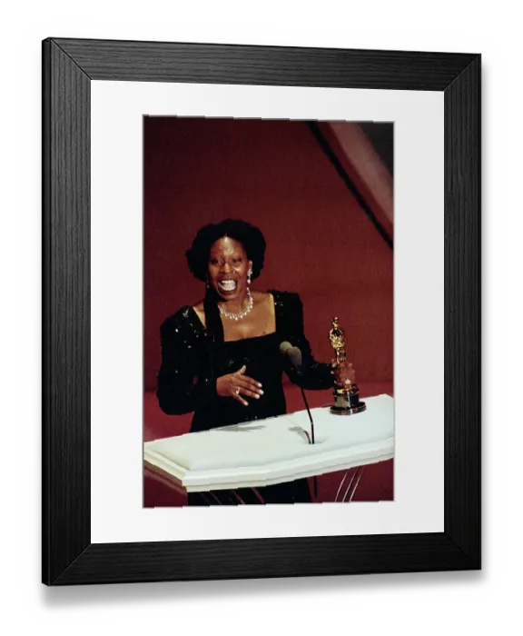 Framed Print : Whoopi Goldberg Holding Oscar Framed Print : Whoopi Goldberg Holding Oscar