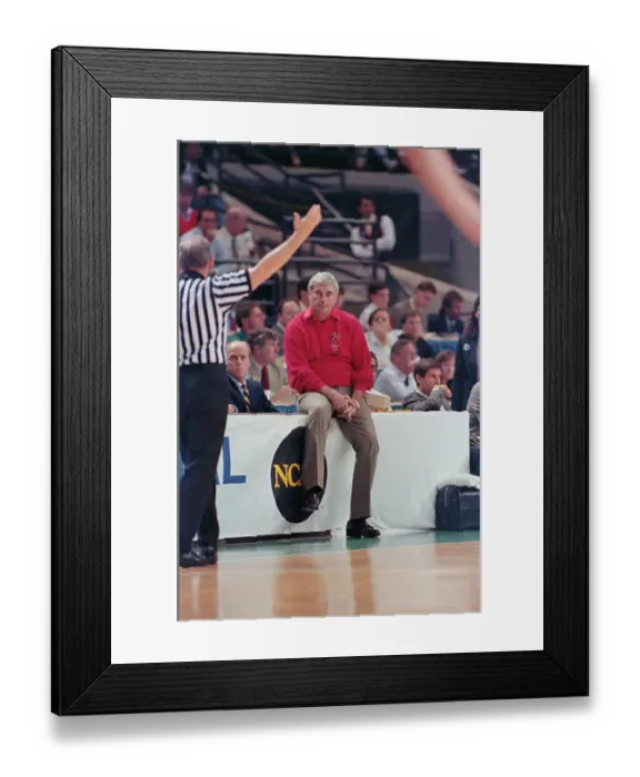 Framed Print : Bobby Knight Watching His Team Lose Framed Print : Bobby Knight Watching His Team Lose