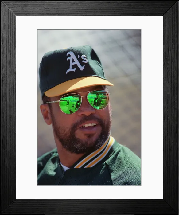 Framed Print : Reggie Jackson Wearing Reflective Sunglasses Framed Print : Reggie Jackson Wearing Reflective Sunglasses
