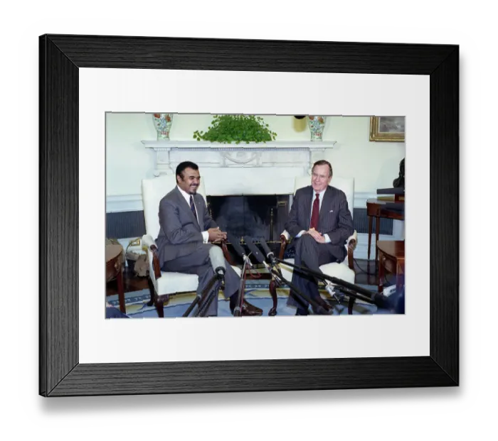 Framed Print : President George Bush Sr. and Prince Bandar Framed Print : President George Bush Sr. and Prince Bandar
