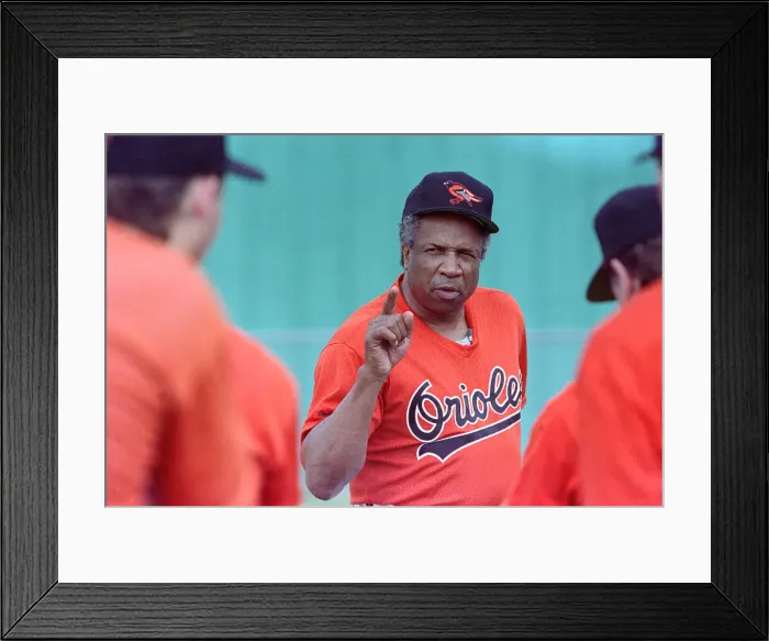 Framed Print : Frank Robinson Addressing Players Framed Print : Frank Robinson Addressing Players