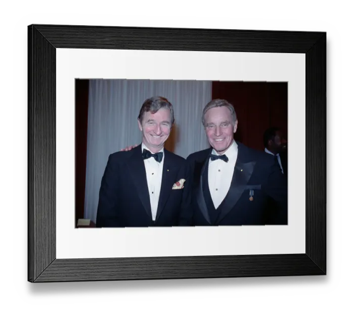 Framed Print : Jonathan Bush and Charlton Heston