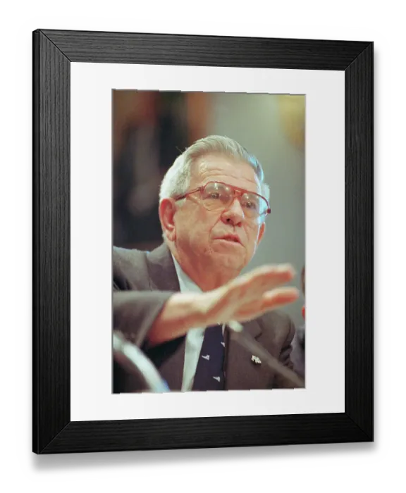 Framed Print : Manuel Lujan Gesturing to House Members Framed Print : Manuel Lujan Gesturing to House Members