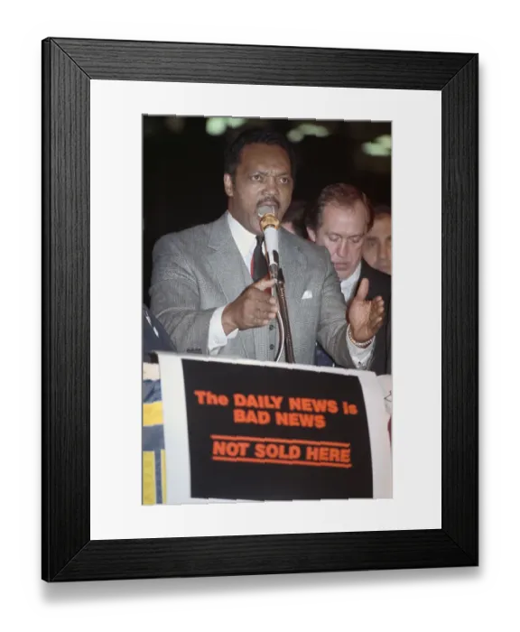 Framed Print : Jesse Jackson Addressing Strikers Framed Print : Jesse Jackson Addressing Strikers
