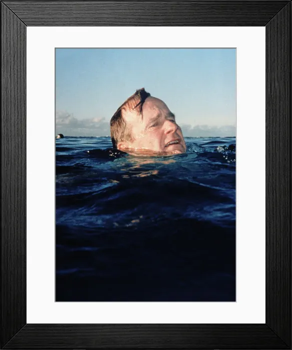 Framed Print : George Bush Swimming Framed Print : George Bush Swimming