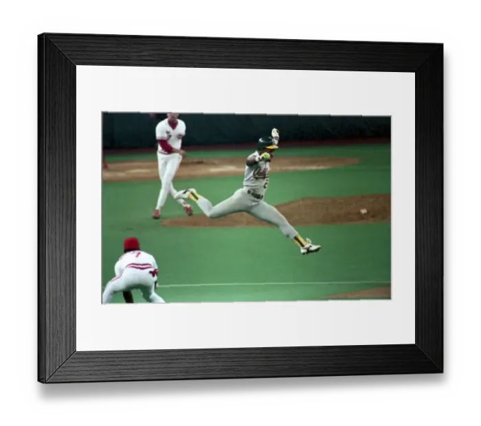 Framed Print : Rickey Henderson Jumping Over Ball Framed Print : Rickey Henderson Jumping Over Ball